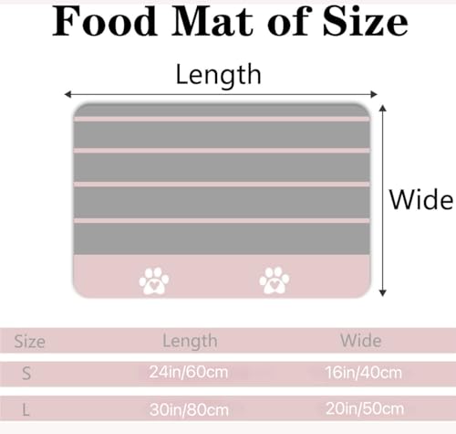 Personalized Dog & Cat Food Mat with Name Waterproof PU Pet Bowl Mat Non-Slip Rubber Bottom Easy Clean 3 Sizes (24"×16", 30"×20", 36"×24") (Striped) - color: Striped