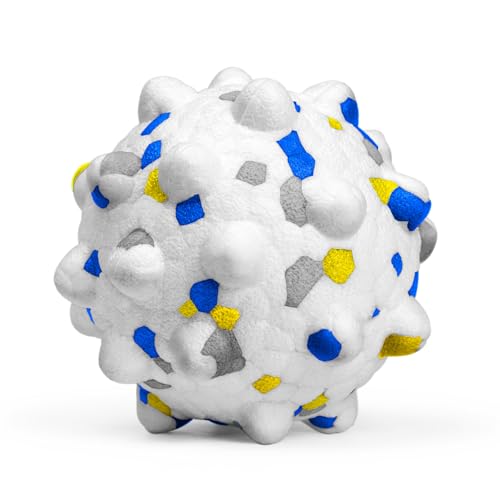 Moonorange 2.36'' Dog Balls for Dogs Aggressive Chewers Indestructible Tennis Durable Bouncy Interactive Dog Toy Balls for Fetch Game Floating Training(White Medium) - color: White-Medium