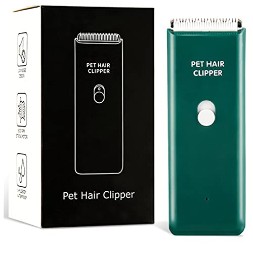 Dog Cat Home Hair Waterproof Clipper Portable Electric USB Rechargeable Pet Grooming Tools Low Noise Shaver Cordless Trimmer for Small and Large Pets - color: Green