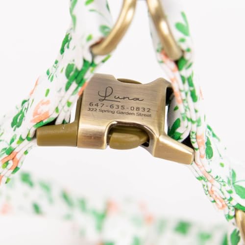 Angie and Allie Organic Cotton Personalized Step in Dog Harness,Custom Dog Halter Vests,Adjustable No Pull Canine Halter Harness for Small Medium Large Dogs - color: Cloves, size: XS