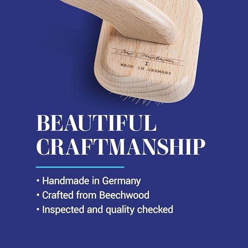 Chris Christensen Mark I Slicker Brush for Dogs, 12mm Pins, Groom Like a Pro, Handcrafted Lightweight Beechwood Ergonomic Handle, Stainless Steel Pins, A5I X-Small. Made in Germany. - size: Mark I Extra Small