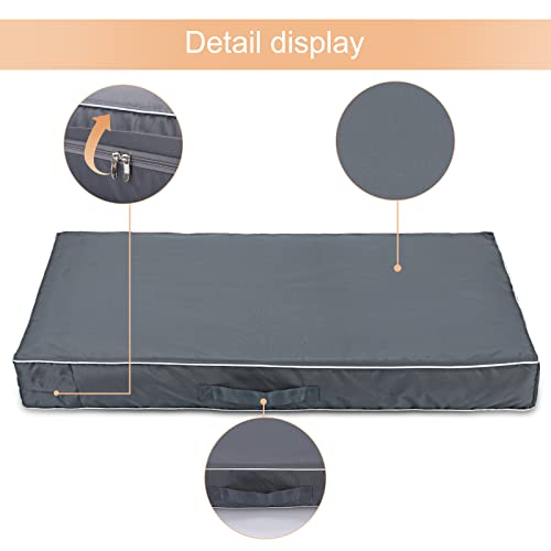 Chinchilla Waterproof Heavy Dog Bed Cover Washable, with Zipper Opening Fillable Universal Dog Bed Replacement Cover.Cover Only (Medium, Gray) - color: Grey, size: Medium(35" L × 22" W × 4" H)