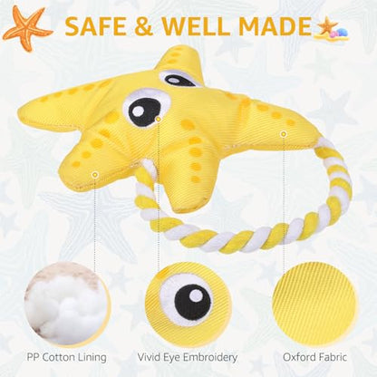 SCENEREAL Dog Toy for Small Medium Dogs- Floating Dog Toys Squeaky Toys for Water Pool Fetch, Halloween Starfish Shape Interactive Pet Chew Toy Outdoor Interactive Play