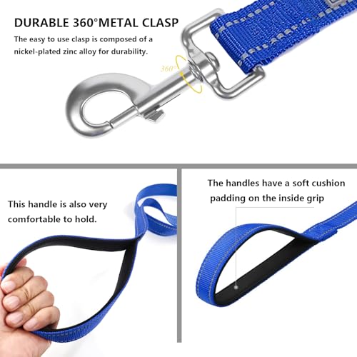 Dog Leash 6 FT Padded Handle Nylon Reflective Dogs Leashes for Small Dogs Blue - color: Refl Blue, size: Small : 5/8" x 6 FT