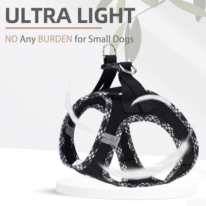 PUPTECK Dog Harness and Leash Set for Small Medium Dogs No Pull Step-in Soft Mesh Puppy Cat Vest Harnesses Reflective at Night, Black S - color: #1 Black(Basic Mesh), size: S(CHEST 14.5"-16", 6.6-14 lbs)