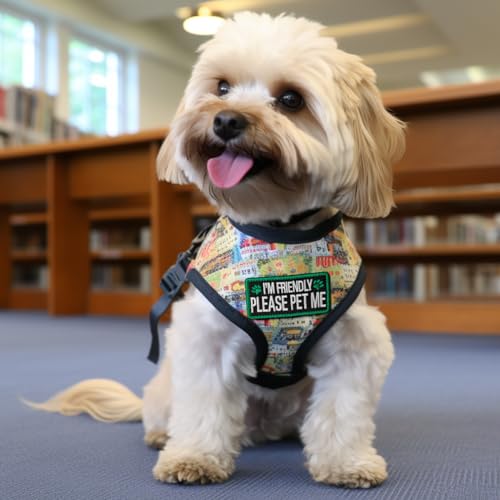2 Pieces I'm Friendly Please Pet Me Dog Patches, Service Dog Patches with Hook Backing for Service Animal Vests, Harnesses - color: I'm Friendly Please Pet Me