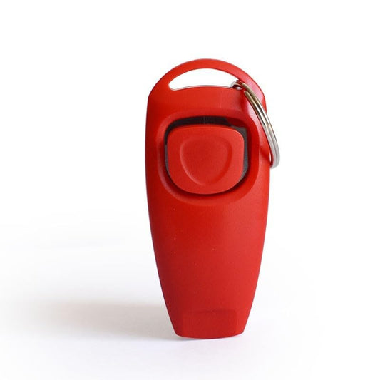 2 in 1 Pet Whiste Training Clicker with Wrist Strap, Suitable for Dog, Cat, Bird or Other Pets(Red) - color: Red