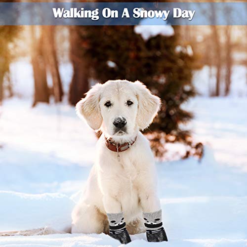 Weewooday 8 Pcs Dog Boots Shoes Socks Waterproof Cat Shoes Rain Snow Dog Booties Anti-Slip Cat Sock Booties with Adjustable Drawstring for Small Puppy(Blue,Black,Size 2: 2.34'' L X 1.68'' W) - size: Size 2: 2.34'' L X 1.68'' W