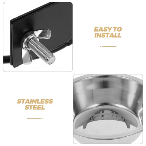 DOITOOL Raised Wall-Mounted Dog Bowl Set Stainless Steel Elevated Dog Food and Water Feeder with Deep Bowls Large Size Space-Saving Pet Feeding Station
