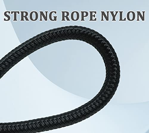 Short 12 Inch Dog Leash, 1/2" Nylon Rope Traffic Handle Lead | Strong Dog Tab Training Leash for Medium/Large/Ex-Large Dogs Outdoor Walking ( Black ) - color: Black