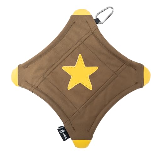TSPRO Tactical Star-Shaped Dog Flying Disc, Anti-Rip Nylon Toy for Aggressive Chewers & Medium-Large Dogs, Water Floating Lightweight for Beach/Camping/Park/Backyard Training (9", Khaki) - color: Khaki