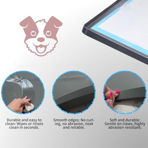 60x60cm Dog Potty Pad Holder - Silicone Pee Pad Holder Tray, Dog Potty Tray With Raised Edge & Clips | Leakproof Puppy Urine Mat Trays For Training Indoor Bathroom Apartment Patio Backyard Living Room - color: gray suit