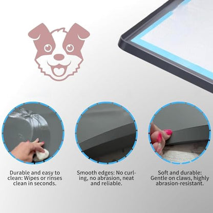 60x60cm Dog Potty Pad Holder - Silicone Pee Pad Holder Tray, Dog Potty Tray With Raised Edge & Clips | Leakproof Puppy Urine Mat Trays For Training Indoor Bathroom Apartment Patio Backyard Living Room - color: gray suit