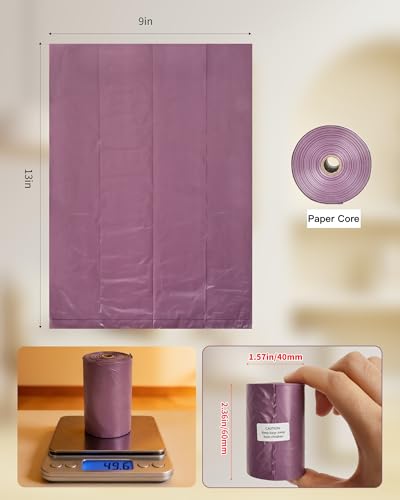 Funtin Dog Poop Bags, 180ct Unscented 13"x9" Leak Proof Extra Thick 1.8mil Strong Waste Bag Refill Rolls (180-Bags Only (Purple)) - color: 180-Bags Only (Purple)