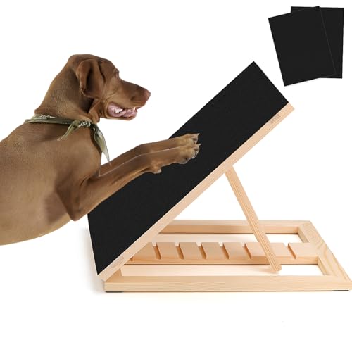Dog Nail Scratch Pad with Sandpaper Filing Replacement Sandpapers Included and Non-Slip Pad, Scratch Board Trimming Tool Alternative to Dog Nail Clippers and Grinders (Without Treat Box)