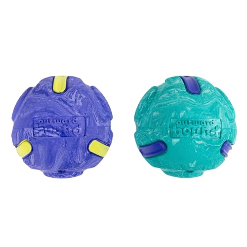 Outward Hound FlyFetch Rubber Fetch Ballz Dog Toy, Bounces & Floats, Launcher Compatible, 2.6", 2-Pack - color: Replacement Balls Multi