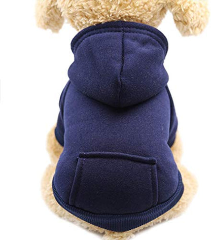 Idepet Pet Dog Hoodies Dog Clothes for Small Dogs Vest Chihuahua Clothes Warm Coat Jacket Autumn Puppy Outfits Cats Dogs Clothing(M, NavyBlue) - color: NavyBlue, size: Medium