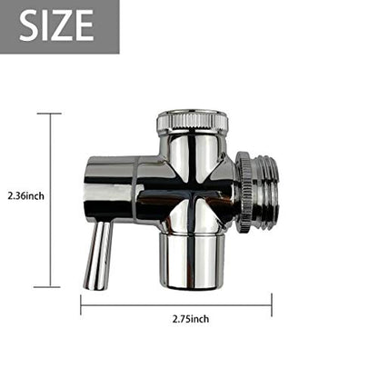 All Brass Faucet Diverter Valve with Aerator, Sink to Garden Hose Diverter Adapter, for Bathroom/Kitchen Sink Faucet Connection Portable Washing Machine/Dishwasher (G1/2 * 3/4", Chrome)