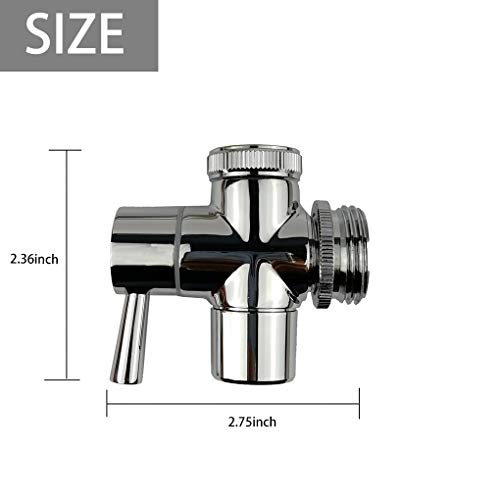 All Brass Faucet Diverter Valve with Aerator, Sink to Garden Hose Diverter Adapter, for Bathroom/Kitchen Sink Faucet Connection Portable Washing Machine/Dishwasher (G1/2 * 3/4", Chrome)