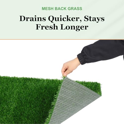 Porch Potty Dog Potty Turf, Small 26x50x7, Without Sprinkler System | Reusable Artificial Grass Pad, Washable Mat with Mesh Backing, Fast Drainage Design, Quick-Drying Surface, Pet Potty Training - size: PP Small New