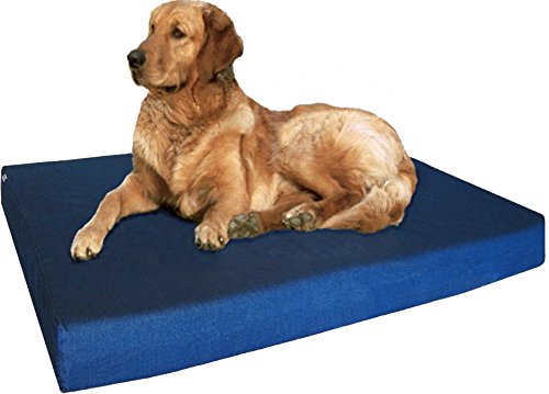 Dogbed4less Orthopedic Dog Bed with Memory Foam for Medium Large Pet, Waterproof Liner, Durable Denim Blue Cover, 41X27X4 Inch (Fit into 42X28 Crate) - color: Denim in Navy Blue, size: Large 41" Length X 27" Width