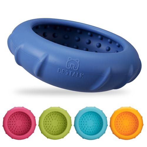 Dog Lick Bowl, Bestalk Wobbly Freeze Bowl Enrichment Feeder for Dogs, Anxiety Relief Lick Mat Puzzle Toy for Distraction, BPA Free Silicone, Dishwasher Safe(Dark Blue,S) - color: Dark blue, size: Small