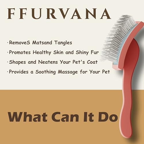 Slicker Brush for Dogs, for Golden Doodles with Long Hair, for Large Pet Dogs, Grooming Pet Hair - red（Large） - color: red