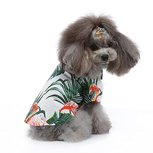 Tangpan Summer Pet Daisy Hawaiian Beach Plaid Print Shirts Clothes for Dog S09 White L - color: Y White, size: Large