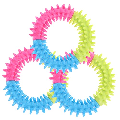 BESPORTBLE Chew Toy for Dogs 3pcs Dog Ring Toys Teething Ring Water Resistant Easy to Clean