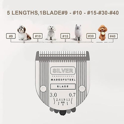 5 in 1 Replacement Blades Compatible with WAHL Bravura .Chromado，Creativa，Figura Dog Clippers for Dogs Grooming（2 Packs - color: Silver