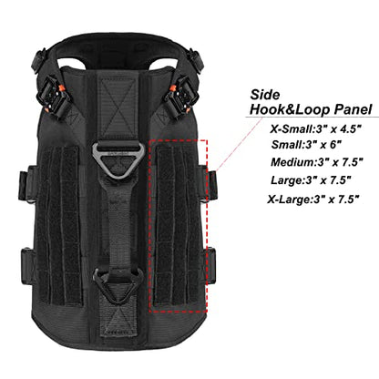ICEFANG GN3 Tactical Dog Harness with 6X Buckle,Dog Molle Vest with Handle,3/4 Body Coverage,Hook and Loop Panel for ID Patch,No Pulling Front Clip (M (25"-31" Girth), Black) - color: Black, size: Medium (Pack of 1)