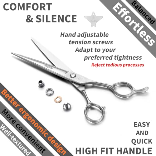 High-end Professional Dog Grooming Scissors Pet Grooming Shears 7 Inches Extremely Very Sharp Made Of Stainless Steel Alloy By Hand For Dog Cat Groomer - style: 7inch Shears