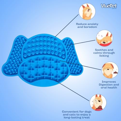 VALUEPET | Dog Lick Mat - Silicone Lick Mat for Anxiety Relief- Slow Feeder Licking Pad for Butter, Yogurt, & Peanut - Suitable for Dog Training, Boredom Reducer, Bathing & Grooming- DOG | 6.6 Inch