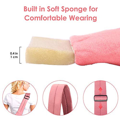 SlowTon Dog Carrier Sling - Thick Padded Shoulder Strap Adjustable Dog Carriers for Small Dogs, Puppy Carrier Purse for Pet Cat with Front Zipper Pocket Safety Belt Machine Washable (Pink M) - color: I-Peach Cotton Fabric