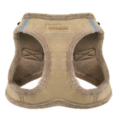 Best Pet Supplies - All Weather Plush, Reflective, No Pull Harness for Small, Medium Dogs, Cats - Secure with Hook & Loop Fastener, Buckle, Double D-Rings - Latte Suede, M - color: Latte Suede, size: M