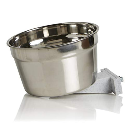 Lixit® Stainless Steel Kennel Food or Water Bowl - Non Spill Hanging Removable Crate Bowls - Carrier Cage Dish for Dogs or Cats for Feeding and Drinking (Stainless Steel, 40 Ounce) - size: 40 oz (Pack of 1)