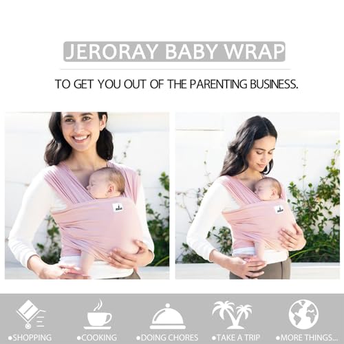 Baby Wraps Carrier, Jeroray Baby Carrier,Hands Free Infant Carrier, Lightweight,Breathable,Softness,Light Pink - color: Light Pink