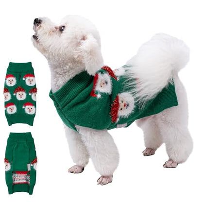 LUBOT NEW Ugly Christmas Sweaters for Puppy Cute Funny Wintertime and Holiday Parties Knitted Pullover Sweater Santa Small Dog Green Small - color: Green, size: Small