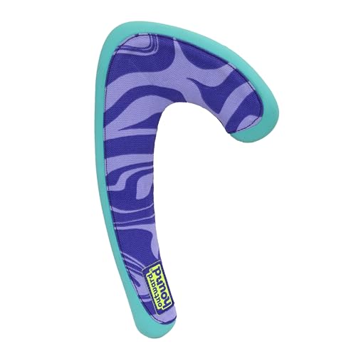 Outward Hound FlyFetch Boomerang Dog Toy, Lightweight Foam Core, Rubber Rim, Floats in Water, All Breeds, 11" - color: Boomerang Purple
