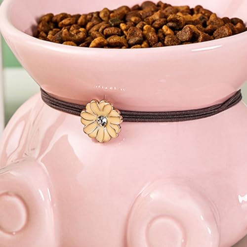 Disoza Ceramic Raised Cat Bowls for Indoor Cats 5.8 Inch Green Cute Elevated Food Bowls 15° Tilted Whisker Friendly Water Bowl Dishwasher Safe Puppy Feeding Set Supplies Dog Accessories - color: Green Cute Elevated Cat Food Bowls