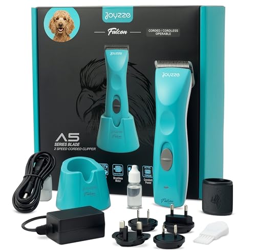 Falcon Cordless Clipper 2 Speed - Professional Grooming with Precision, Power, Low Noise, Dog Clippers for Grooming (Falcon Teal) - color: Falcon Teal