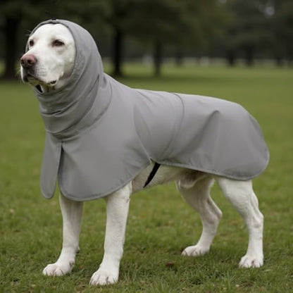 Gray Dog Rain Jacket for Medium-Sized Dogs, Polyester Lightweight Pet Rain Gear, M Size Back 17.7 in Outdoor Windproof Sun Blocking