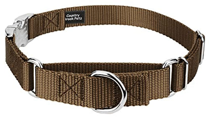 Country Brook Petz - Martingale Dog Collar - Heavy Duty Nylon Adjustable Martingale Dog Collar with Premium Buckle for Small Medium Large Breeds (5/8 Inch, Extra Small, Coyote Tan) - color: Coyote Tan, size: Extra Small (Pack of 1)