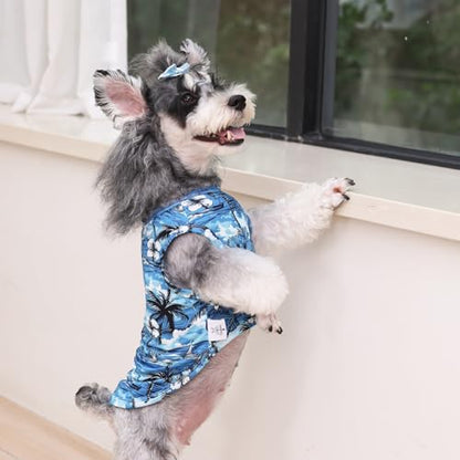 CuteBone Dog Shirts 2-Pack Soft Pet Clothes Breathable Summer Vest for Small Puppy and Stretchy Cat Apparel - color: Hawaii style, size: Small