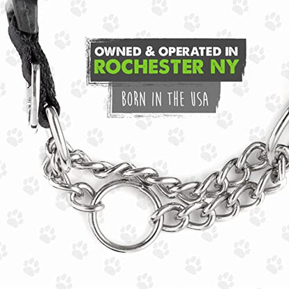 Mighty Paw Martingale Dog Collar 2.0 | Trainer Approved Limited Slip Collar with Stainless Steel Chain & Heavy Duty Buckle - Modified Cinch Collar for Gentle & Effective Pet Training - Medium, Grey - color: Grey, size: Medium