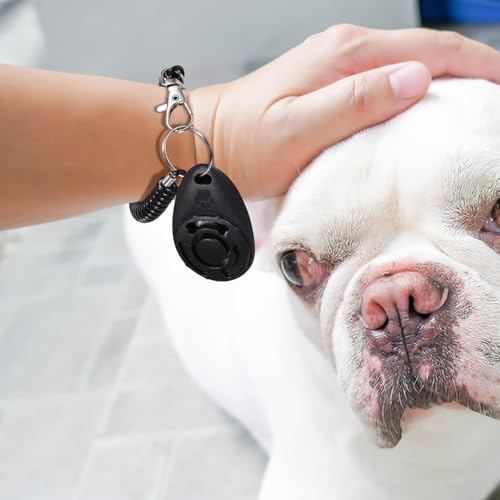 Toyvian Dog Training Clicker with Wrist Strap, Portable 2-in-1 Pet Training Tool for Puppy Behavior Correction and Cat Clicker Trainer