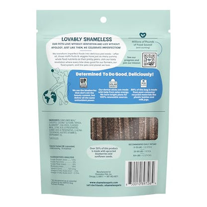 Shameless Pets Blueberry & Mint Dental Chews for Dogs, 8 Chews - Natural Dog Teeth Cleaning Treats with Fresh Breath Benefits | Grain-Free Dental Sticks for Small, Medium & Large Dogs - size: 7.2 Ounce (Pack of 1)