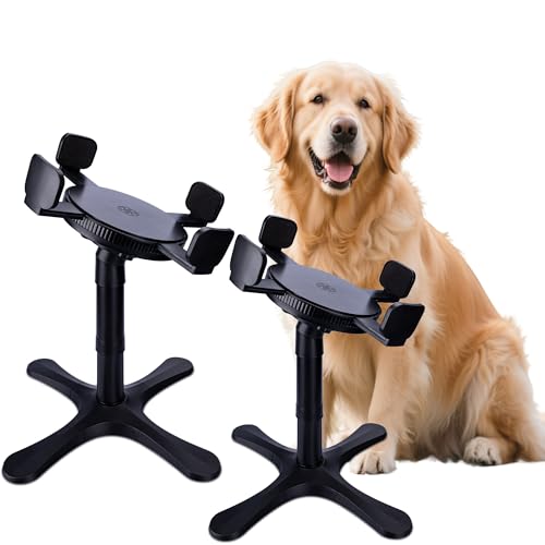 Elevated Adjustable Dog Bowl Feeding Stand, 3 Heights and Tiled Ajudst, Compatible with Moost Feeding Bowls, Great for Medium Large Dogs(2 Pack) - size: B - 2 Pack