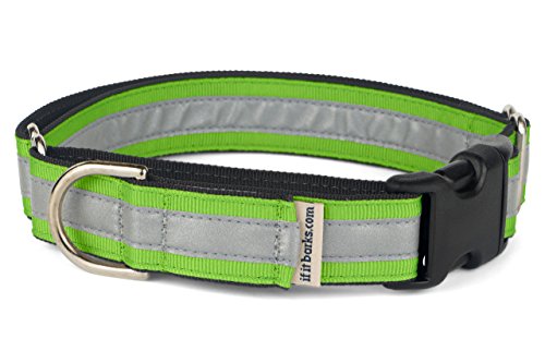 If It Barks 1" Reflective Martingale Collar with Quick Snap Buckle for Dogs, Adjustable, Made in USA,Small, Apple Green - color: Apple Green, size: Small w/Buckle