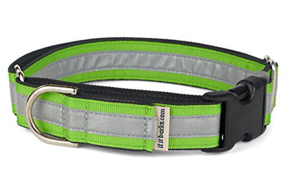 If It Barks 1" Reflective Martingale Collar with Quick Snap Buckle for Dogs, Adjustable, Made in USA,Small, Apple Green - color: Apple Green, size: Small w/Buckle